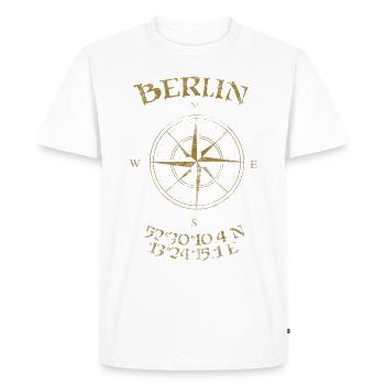 Coordonnées de la boussole Berlin - T-shirt Premium bio Homme - blanc - Devant - Nico (187cm)
