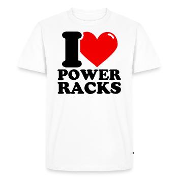 I Love Power Racks - Fitness Weightlifting Lusti - Men's Premium Organic T-Shirt - white - Front - Nico (187cm)