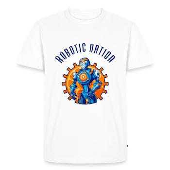 Nation robotique - T-shirt Premium bio Homme - blanc - Devant - Nico (187cm)