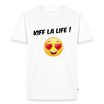 kiff la life cadeau anniversaire noël love coeur - T-shirt Premium bio Homme - blanc - Devant - Nico (187cm)