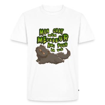 My cat my best friend for life - Men's Premium Organic T-Shirt - white - Front - Nico (187cm)