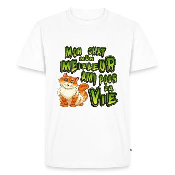 My best friend for life My cat - Men's Premium Organic T-Shirt - white - Front - Nico (187cm)
