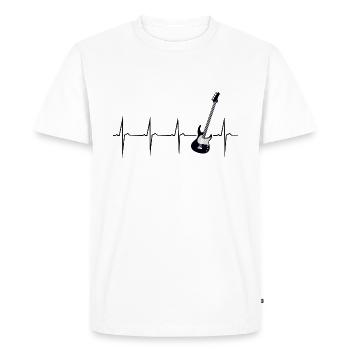 mon cœur bat pour la basse - T-shirt Premium bio Homme - blanc - Devant - Nico (187cm)
