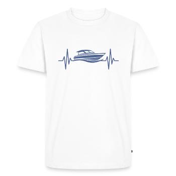 Bateau à moteur Heartbeat Yacht Sport Boat Captain - T-shirt Premium bio Homme - blanc - Devant - Nico (187cm)
