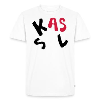 Kassel - T-shirt Premium bio Homme - blanc - Devant - Nico (187cm)
