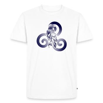 Corbeau fond triskèle - T-shirt Premium bio Homme - blanc - Devant - Nico (187cm)