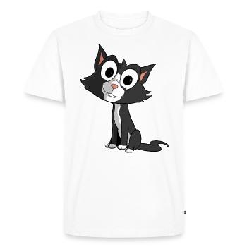 Chat de dessin animé mignon - T-shirt Premium bio Homme - blanc - Devant - Nico (187cm)
