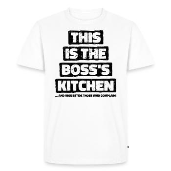 Kitchen, Funny Gift Idea for Christmas & Birthdays - Men's Premium Organic T-Shirt - white - Front - Nico (187cm)
