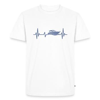 Bateau à moteur Heartbeat Yacht Sport Boat Captain - T-shirt Premium bio Homme - blanc - Devant - Nico (187cm)
