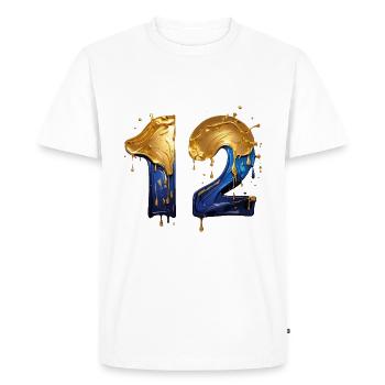 NO. 12 NUMBER 12 COOL 12TH BIRTHDAY - Men's Premium Organic T-Shirt - white - Front - Nico (187cm)
