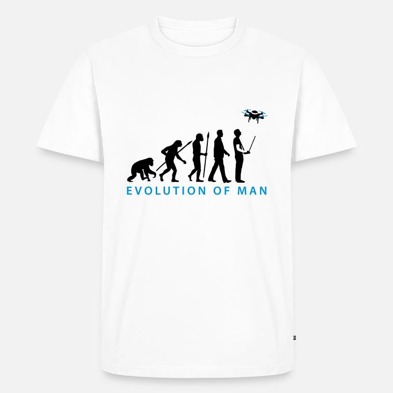 Evolution Modellflieger Drohne 4 Propeller - Männer Premium Bio T-Shirt - Weiß