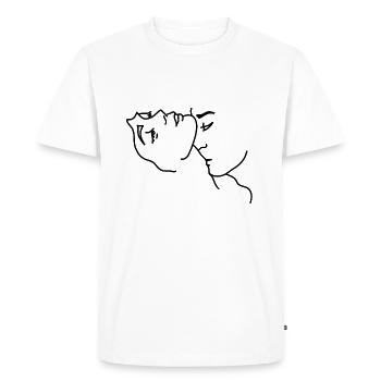 Baiser l'amour du cou - T-shirt Premium bio Homme - blanc - Devant - Nico (187cm)