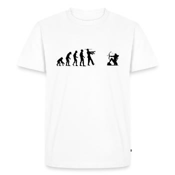 Evolution2 - Men's Premium Organic T-Shirt - white - Front - Nico (187cm)