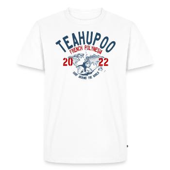 Surf around the world Teahupoo blc - Men's Premium Organic T-Shirt - white - Front - Nico (187cm)