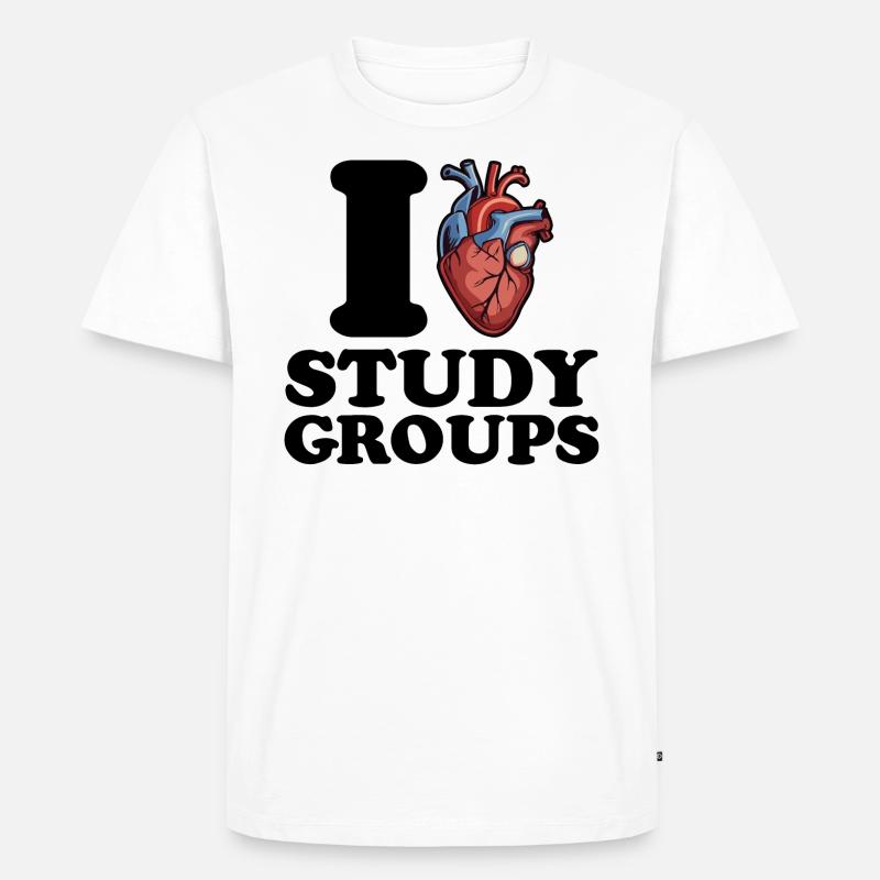 Ich liebe Studiengruppen - Männer Premium Bio T-Shirt - Weiß
