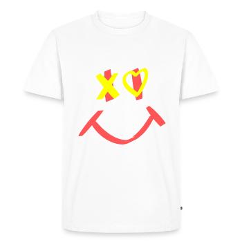 Sourire - T-shirt Premium bio Homme - blanc - Devant - Nico (187cm)