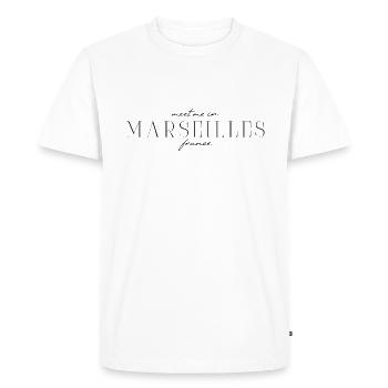 Marseille, France Style Design T-Shirt - T-shirt Premium bio Homme - blanc - Devant - Nico (187cm)