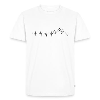 Mountains Heartbeat ECG - Men's Premium Organic T-Shirt - white - Front - Nico (187cm)