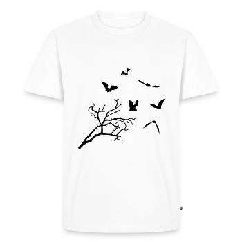 Bats & Tree, Bat Horror - T-shirt Premium bio Homme - blanc - Devant - Nico (187cm)