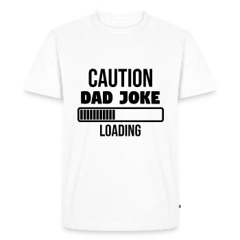 dad joke caution - T-shirt Premium bio Homme - blanc - Devant - Nico (187cm)
