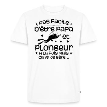It's not easy to be a dad and a diver at the same time - Men's Premium Organic T-Shirt - white - Front - Nico (187cm)
