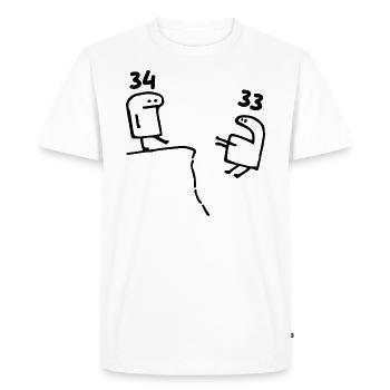34 ans - Cadeau 34e Anniversaire Amusant 34 ans - T-shirt Premium bio Homme - blanc - Devant - Nico (187cm)
