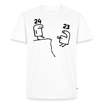 24 ans - Cadeau 24e Anniversaire Amusant 24 ans - T-shirt Premium bio Homme - blanc - Devant - Nico (187cm)