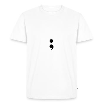 point-virgule - T-shirt Premium bio Homme - blanc - Devant - Nico (187cm)