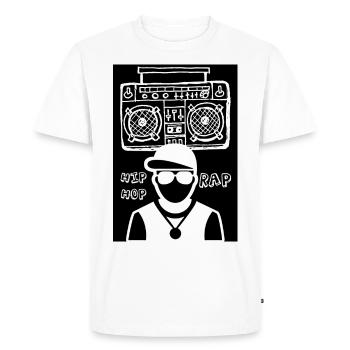 LE RAPPEUR et le système de son - T-shirt Premium bio Homme - blanc - Devant - Nico (187cm)