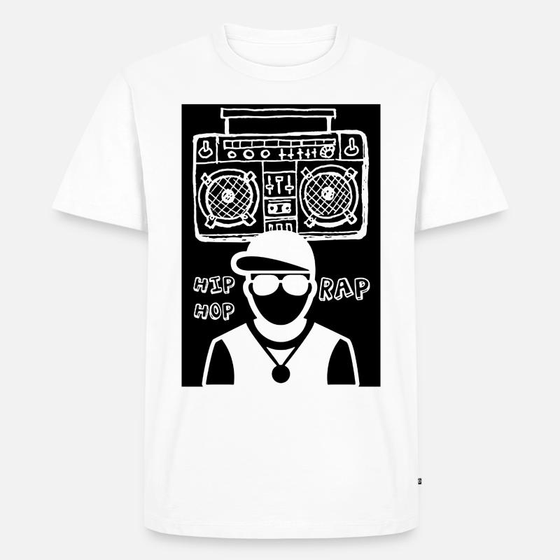 DER RAPPER und das Soundsystem - Männer Premium Bio T-Shirt - Weiß