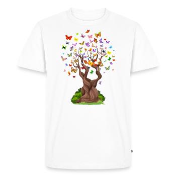 Arbre à papillons PapillonsTop d’été - T-shirt Premium bio Homme - blanc - Devant - Nico (187cm)