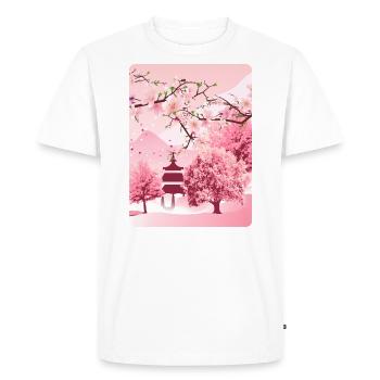 Japanese cherry blossom Japanese art - Men's Premium Organic T-Shirt - white - Front - Nico (187cm)