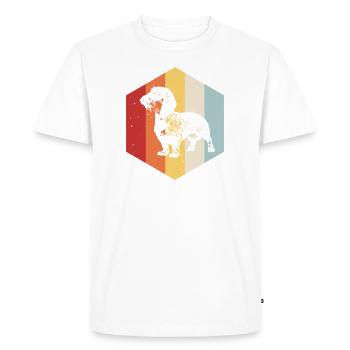 Retro vintage wire-haired dachshund design - Men's Premium Organic T-Shirt - white - Front - Nico (187cm)
