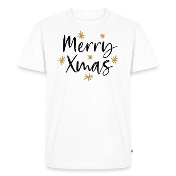 Joyeux Noël Noël Lumineux - T-shirt Premium bio Homme - blanc - Devant - Nico (187cm)