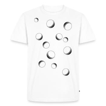 Holes in the belly - optical effect - Men's Premium Organic T-Shirt - white - Front - Nico (187cm)