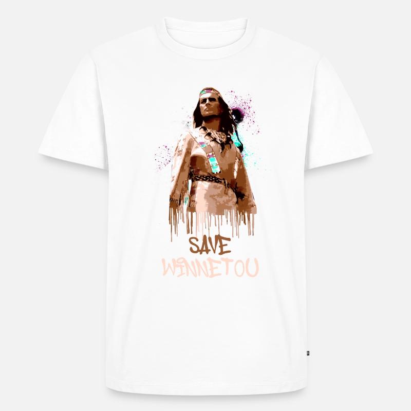 save winnetou,winnetou,indianer,illustration - Männer Premium Bio T-Shirt - undefined