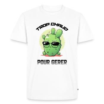 La cactus aux lunettes de soleil - T-shirt Premium bio Homme - blanc - Devant - Nico (187cm)