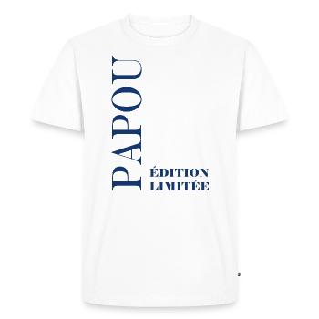 Edition limitée papou - T-shirt Premium bio Homme - blanc - Devant - Nico (187cm)