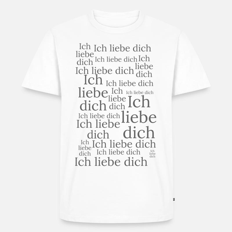 Ich liebe dich - Männer Premium Bio T-Shirt - Weiß