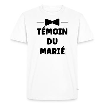 témoin du marié - T-shirt Premium bio Homme - blanc - Devant - Nico (187cm)