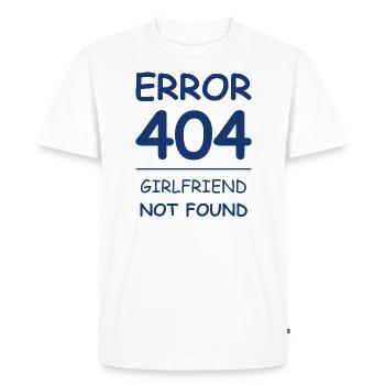 Girlfriend not found Error 404 - T-shirt Premium bio Homme - blanc - Devant - Nico (187cm)