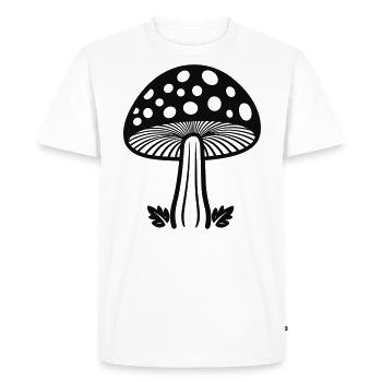 mushroom - Men's Premium Organic T-Shirt - white - Front - Nico (187cm)