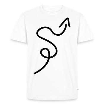 Flèche avec gribouillis pointant vers le haut - T-shirt Premium bio Homme - blanc - Devant - Nico (187cm)
