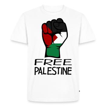 Drapeau de la Palestine gratuit Palestine noir - T-shirt Premium bio Homme - blanc - Devant - Nico (187cm)