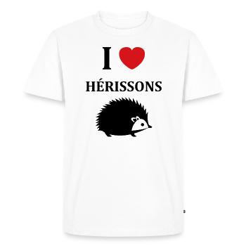 Hérisson - T-shirt Premium bio Homme - blanc - Devant - Nico (187cm)