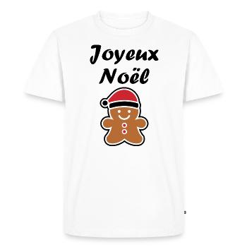 Joyeux noel pain d'épice - T-shirt Premium bio Homme - blanc - Devant - Nico (187cm)