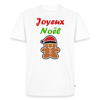 Joyeux noel pain d'épice - T-shirt Premium bio Homme - blanc - Devant - Nico (187cm)