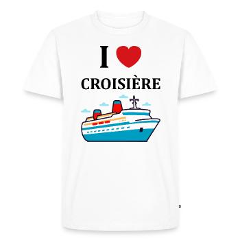 I love Croisière - T-shirt Premium bio Homme - blanc - Devant - Nico (187cm)