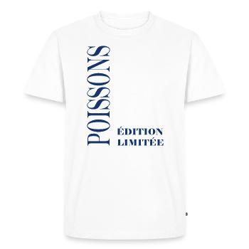 poissons - T-shirt Premium bio Homme - blanc - Devant - Nico (187cm)