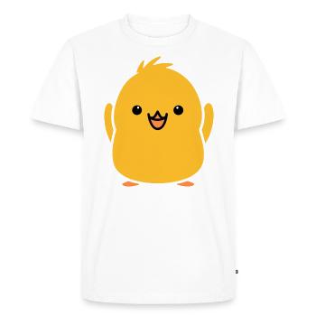 poussin - T-shirt Premium bio Homme - blanc - Devant - Nico (187cm)